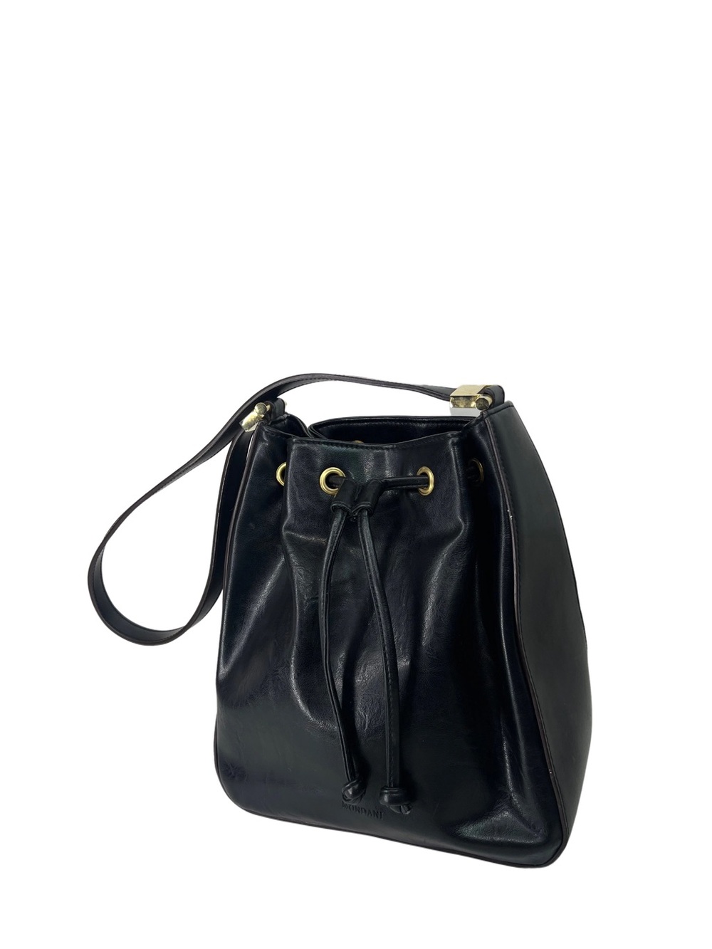 90s Mondani Black Bucket Shoulder Bag With Drawstring Closure - Picture 7 of 13